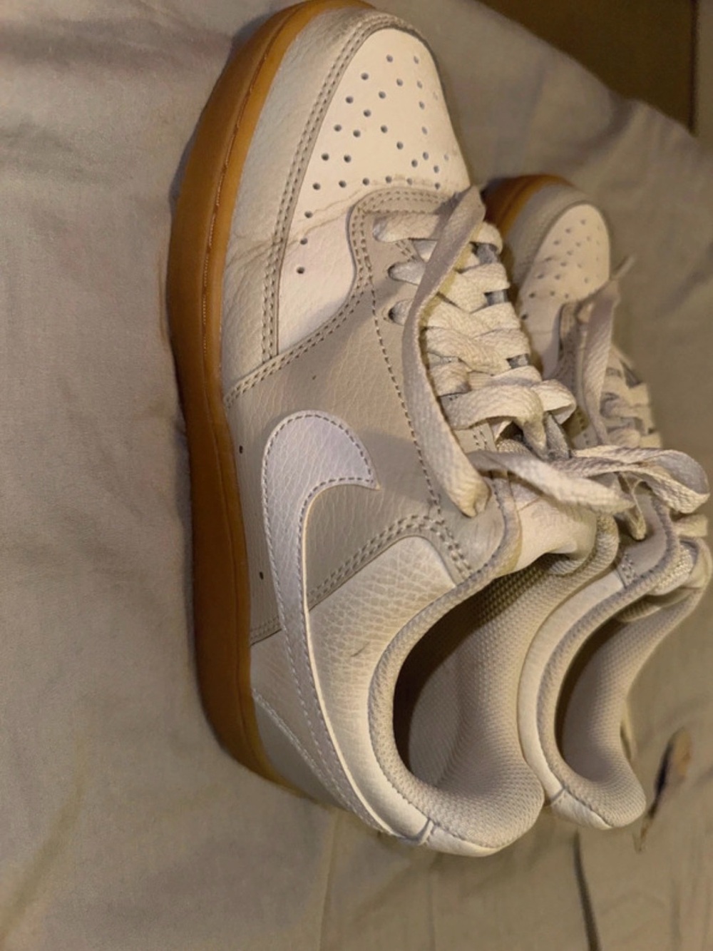 Nike Women's White and Gum Low-Top Athletic Sneakers